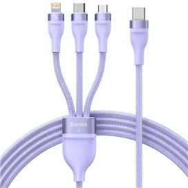 کابل فوق شارژ سریع سه سر 1.5 متری بیسوس Baseus Flash Series One-for-three Fast Charging Cable 100W 1.5m CASS03020