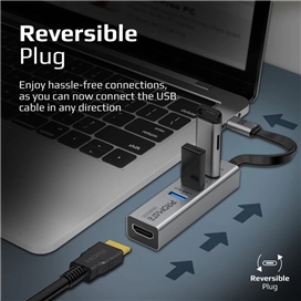 هاب USB-C پرومیت مدل MEDIAHUB-C3 با 4 درگاه خروجی