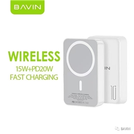 پاوربانک وایرلس 10000 مگ سیف باوین Bavin Y-PC1016 توان 20 وات