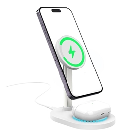 هولدر رومیزی و شارژر وایرلس دوکاره رسی Recci Wireless Charger Holder 2In1 RCW-32