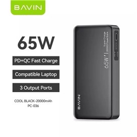 پاوربانک 20000 باوین Bavin PC036 توان 65 وات