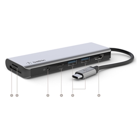 مبدل چند پورت USB-C یک به هفت بلکین مدل AVC009btSGY