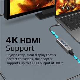 هاب USB-C پرومیت مدل MEDIAHUB-C3 با 4 درگاه خروجی