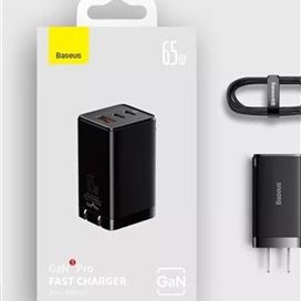 آداپتور دیواری سه پورت بیسوس Baseus GaN 5 Pro Fast Charging 65W CN CCGP120002