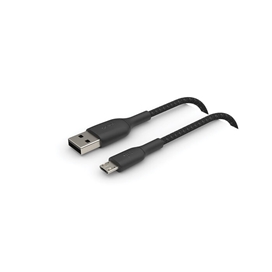 کابل شارژ سریع USB-A به Micro-USB با روکش بافته بلکین مدل CAB007bt1MBK طول 1 متر مشکی