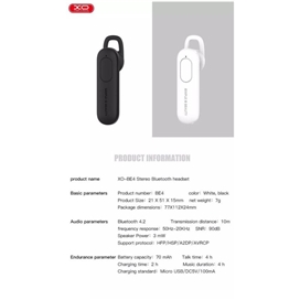 هندزفری تک گوش بلوتوث XO BE4 Single Earbud