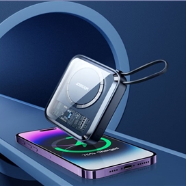 پاوربانک مگنتی با کابل همراه لایتنینگ Joyroom Magnetic Wireless 22.W JR-L007