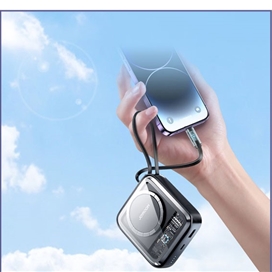 پاوربانک مگنتی با کابل همراه لایتنینگ Joyroom Magnetic Wireless 22.W JR-L007