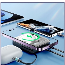 پاوربانک مگنتی با کابل همراه لایتنینگ Joyroom Magnetic Wireless 22.W JR-L007