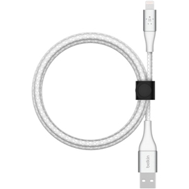 کابل شارژ آیفون USB-A به لایتنینگ با روکش بافته شارژ سریع بلکین مدل CAA002bt2MWH طول 2 متر سفید