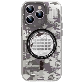 قاب YOUNGKIT یانگ کیت Apple iphone 13 Pro Max Camouflage Circuit Strong Anti-Drop Impact Series Gray