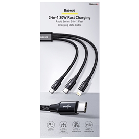 کابل شارژ Baseus مدل Rapid Series 3 in 1