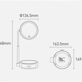 آینه آرایشی رومیزی بیسوس Baseus Smart Beauty Series Lighted Makeup Mirror with Storage Box DGZM-02