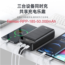 پاوربانک 50000 ریمکس Remax RPP-185 Leader Series Fast Charging Power bank توان 2.1 آمپر