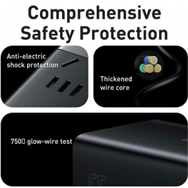 شارژر 65 وات پنج پورت بیسوس Baseus 65W GaN3 Pro PSZM000001