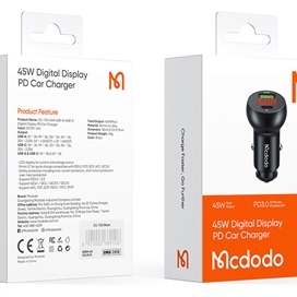 شارژر فندکی خودرو فست‌شارژ مک دودو MCDODO CC-7030 45W USB + Type-C Dual Ports Car Charger