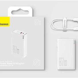 پاوربانک 10000 و شارژر دیواری بیسوس Baseus Power Station 4 PPHD010001 87W CN توان 87 وات با کابل