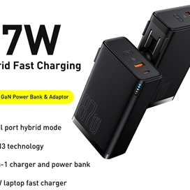 پاوربانک 10000 و شارژر دیواری بیسوس Baseus Power Station 4 PPHD010001 87W CN توان 87 وات با کابل