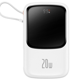 پاوربانک شارژر سریع 20 وات به همراه کابل لایتنینگ 10000 بیسوس Baseus Qpow Pro Fast Charge Power Bank PPQD020001