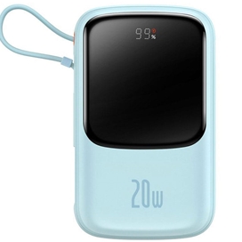 پاوربانک شارژر سریع 20 وات به همراه کابل لایتنینگ 10000 بیسوس Baseus Qpow Pro Fast Charge Power Bank PPQD020001