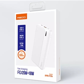 پاوربانک شارژ سریع 10000 میلی آمپر رسی Recci Power Bank 10000mah RPB-P26