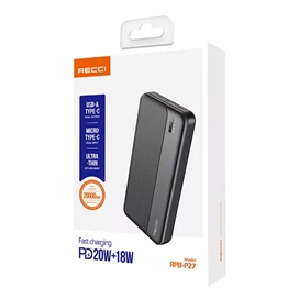 پاوربانک 20000 فست‌شارژ رسی RECCI RPB-P27 20000mAh Power Bank