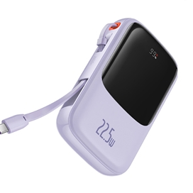 پاوربانک شارژر سریع 22.5 وات به همراه کابل تایپ‌سی 10000 بیسوس Baseus Qpow Pro Fast Charge Power Bank PPQD020101