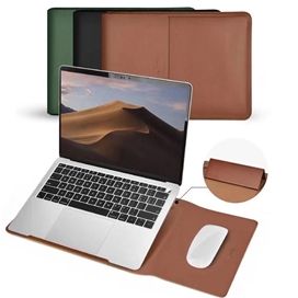 کاور مک بوک پرو 16 اینچ با قابلیت هولدر و پد موس کوتتسی Coteetci Multi Functional Leather Liner Bag MacBook Pro 16