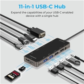 هاب USB-C پرومیت مدل PRIMEHUB-PRO با 11 درگاه خروجی