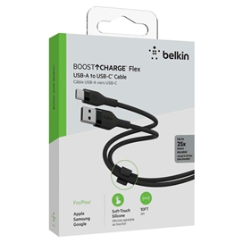 کابل شارژ سریع USB-A به USB-C بلکین مدل CAB008bt3MBK طول 3 متر