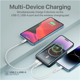 شارژر بی سیم پرومیت مدل TRANSPACK-10.BLACK با باتری داخلی 10000 میلی آمپر ساعت