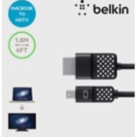 کابل Mini DisplayPort به HDMI 4K بلکین مدل F2CD080bt06 طول 1.8 متر