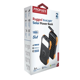 شارژر همراه خورشیدی پرومیت مدل SOLARTANK-10PDQI ظرفیت 10000 میلی آمپر ساعت