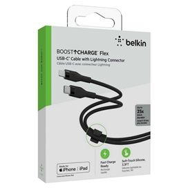 کابل شارژ سریع USB-C با رابط لایتنینگ بلکین مدل CAA009bt1MBK طول 1 متر