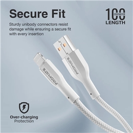 کابل USB-A به لایتنینگ شارژ سریع پرومیت مدل XCORD-AI.BLACK به طول 1 متر