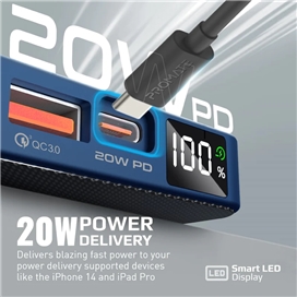 شارژر بی سیم پرومیت مدل TRANSPACK-5.BLUE با باتری داخلی 5000 میلی آمپر ساعت