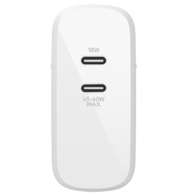 شارژر دیواری شارژ سریع USB-C دوپورت 68 وات بلکین مدل WCH003vfWH