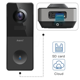 زنگ در هوشمند آرنتی Arenti VBELL1 2K Ultra HD Battery Video Doorbell همراه با کارت حافظه