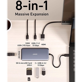 هاب انکر PowerExpand 8 in 1 USB-C PD -مدل A8383