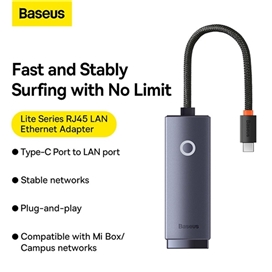 تبدیل RJ-45 به تایپ سی Baseus Hub Lite 1000Mbps WKQX000313