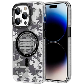 قاب YOUNGKIT یانگ کیت Apple iphone 14 Pro Max Camouflage Circuit Strong Anti-Drop Impact Series Gray