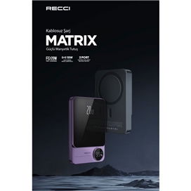 پاوربانک وایرلس مگنتی 20 وات رسی RECCI Matrix Wireless Charging Powerbank RPB-W16