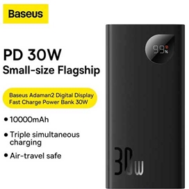 پاوربانک 10000 میلی آمپر 30 وات بیسوس Baseus Adaman2 30W Fast Charging Power Bank Quick Charge Type C PD PPAD04