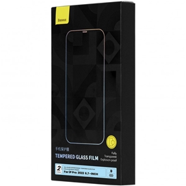 پک دوتایی گلس تمام صفحه آیفون بیسوس Baseus Tempered Glass Film Iphone 14 plus SGBL210302