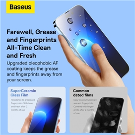 پک دوتایی گلس تمام صفحه آیفون بیسوس Baseus Tempered Glass Film Iphone 14 plus SGBL210302