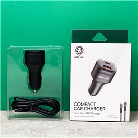 شارژر فندکی Car Charger گرین Green مدل 20 وات 20W به همراه کابل Type-C