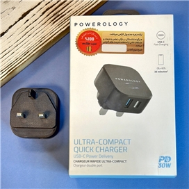 شارژر 30W پاورولوژی Powerology مدل PWCUQC002 فست شارژ