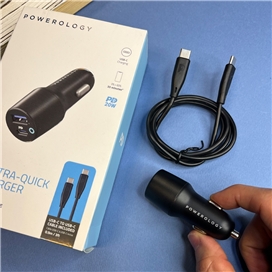 شارژر فندکی Car Charger پاورولوجی Powerology مدل 47 وات 47W به همراه کابل Type-C مدل PCCSR004-U