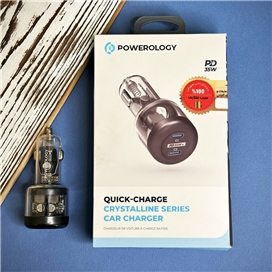 شارژر فندکی کریستالی Car Charger پاورولوجی Powerology 35 وات 35W مدل PCCSR011