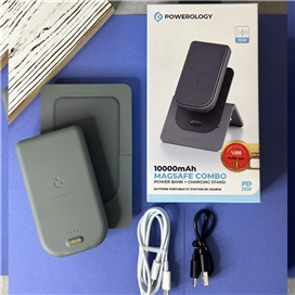 پاور بانک Power Bank و استند وایرلس پاورولوژی POWEROLOGY مدل 10000 mAh مدل PPBCHA21GY